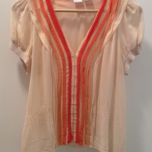 Armani Exchange Silk Sheer Blouse, M